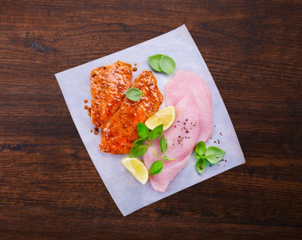 Putenschnitzel in Scheiben